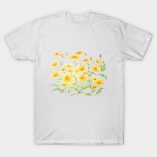 Yellow Margaret Daisies branch watercolor T-Shirt